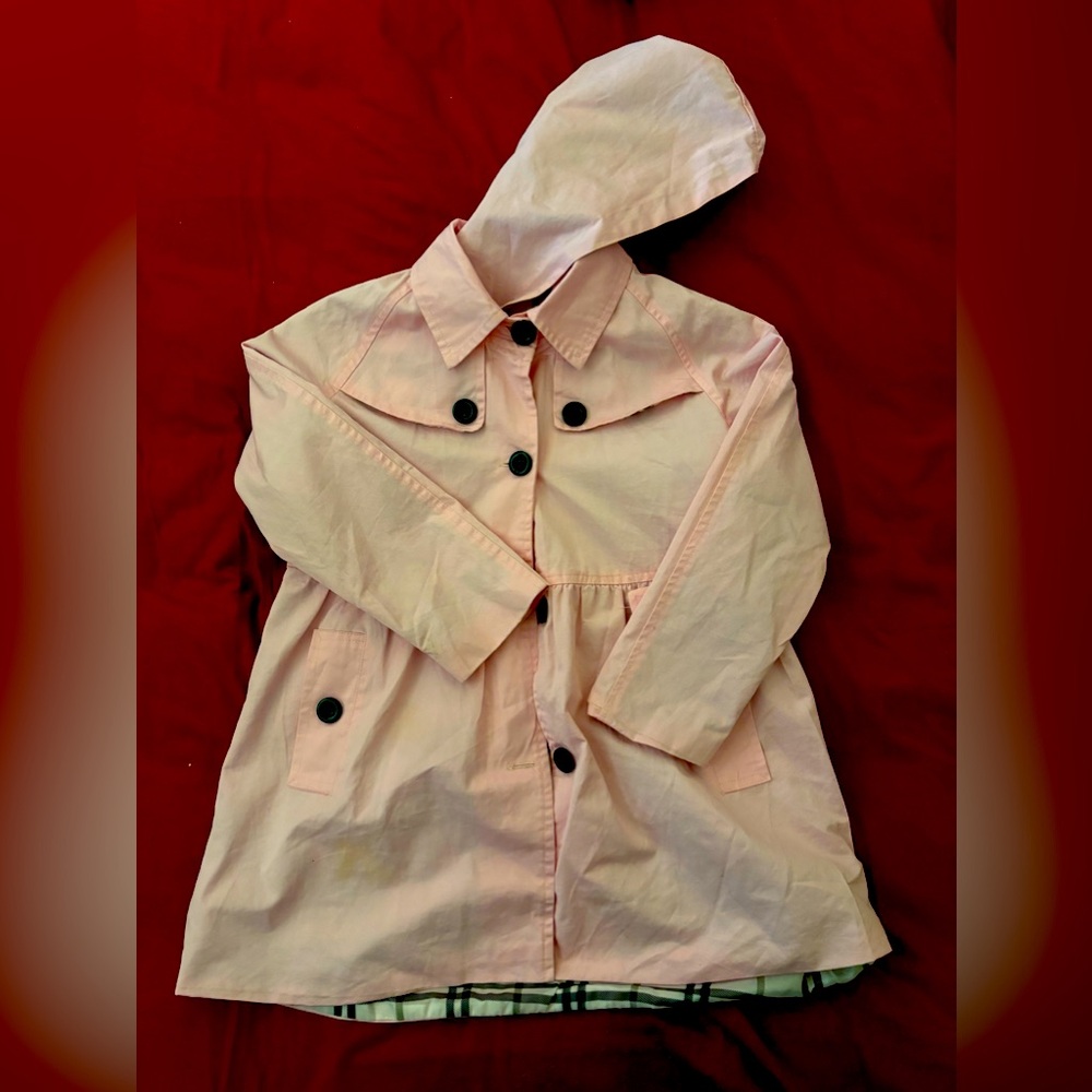 Kids pink hooded spring jacket